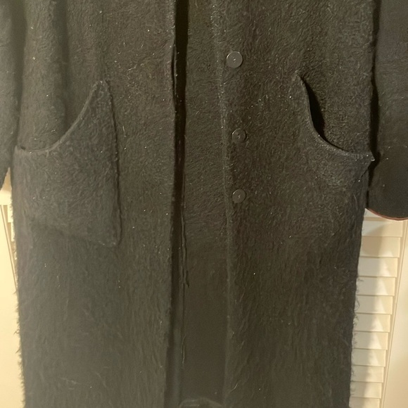 OOAK Canvasbacks Patchwork Wool Black/Red Teddy Hidden Buttons Vtg Coat - Picture 6 of 16